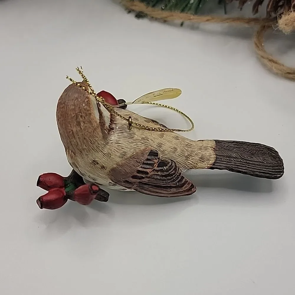 Danbury Mint Christmas Songbird Ornament Song Sparrow Retired